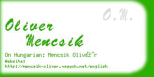 oliver mencsik business card